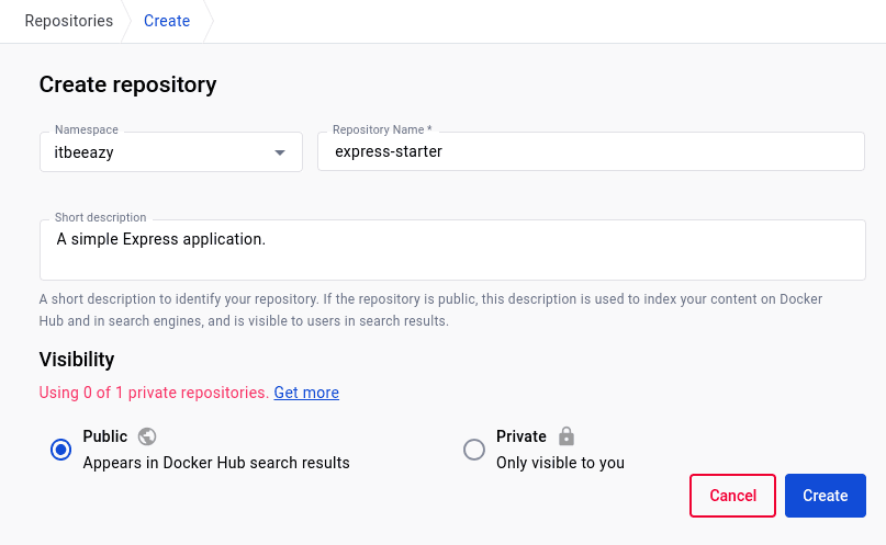 Create Docker Hub Repo